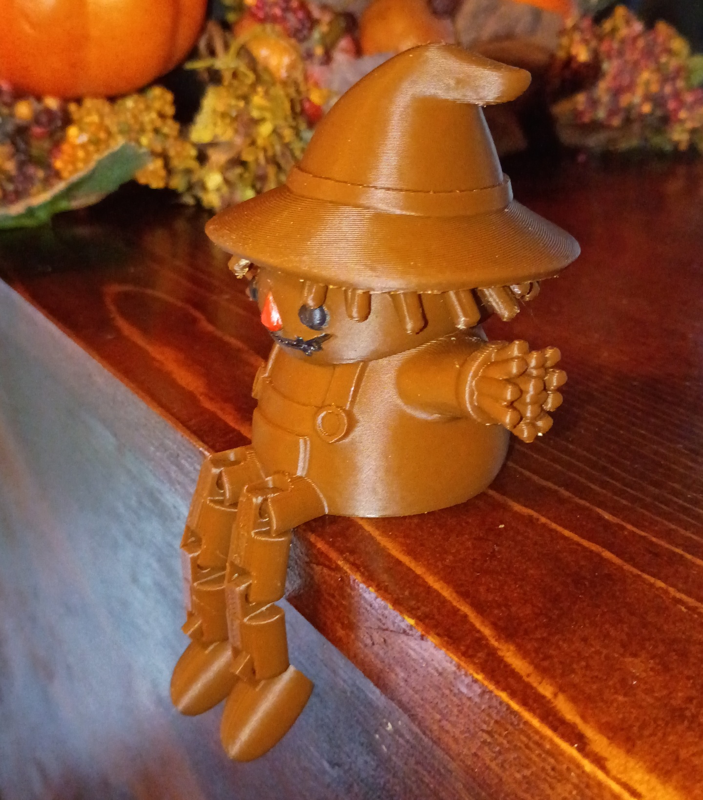๐ Articulated Scarecrow Shelf Sitter โ Fall & Thanksgiving 3D Printed Desk Decor