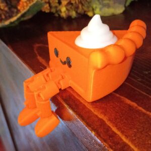 🥧 Articulated Pumpkin Pie Shelf Sitter – Cute Thanksgiving & Fall 3D Printed Desk Decor